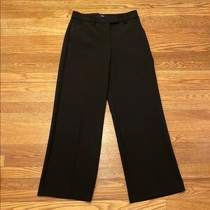 Express Editor Black Mid-Rise Trouser Wide Leg Women's Pants $88 Sz 4 Regular